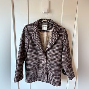 Abercrombie & Fitch Women's Checkered Blazer - Brown & Navy